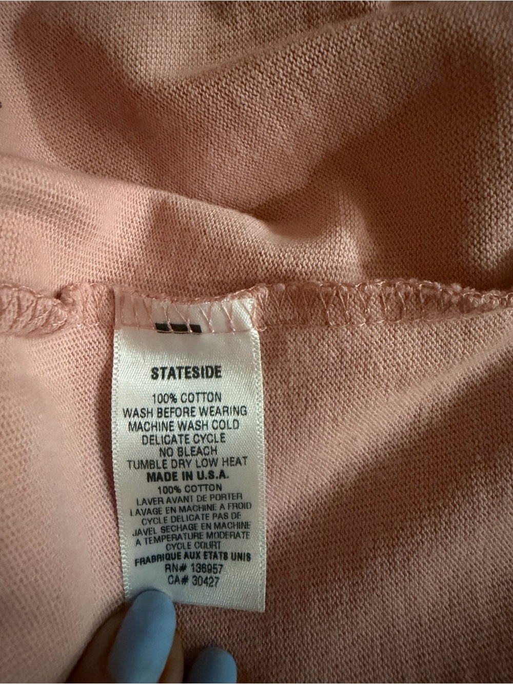 Stateside Dusty Pink Cropped Top with Contrast Collar Accent 100% Cotton - Picture 5 of 15